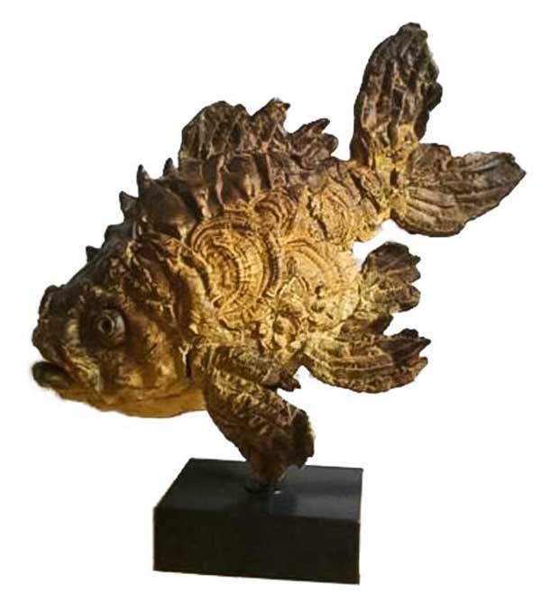 Pieter Vanden Daele Bronze Fisch „Valerius“ in Kronberg